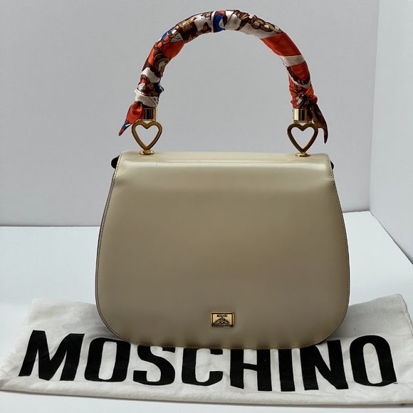 ❤️MOSCHINO❤️ Redwall Tricolor Polished Leather Bag Italy - Picture 2 of 16